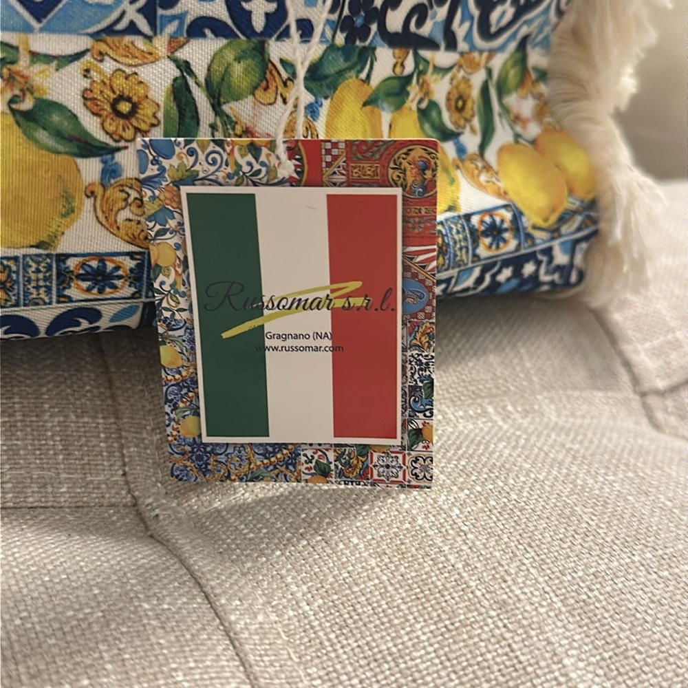 Russomar Sicilia Lemon Deruta Print Italy Souvenir tote bag NWT NEW - Picture 2 of 5